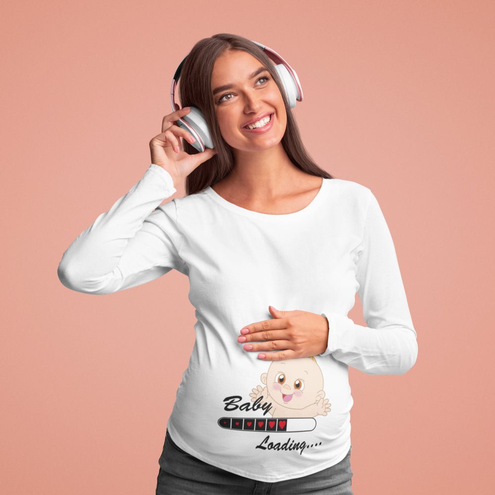 T-shirt Maglietta con scritta Baby Loading Premaman