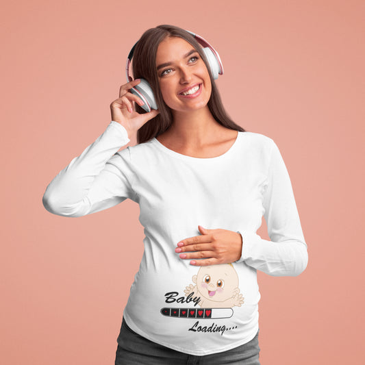 T-shirt Maglietta con scritta Baby Loading Premaman