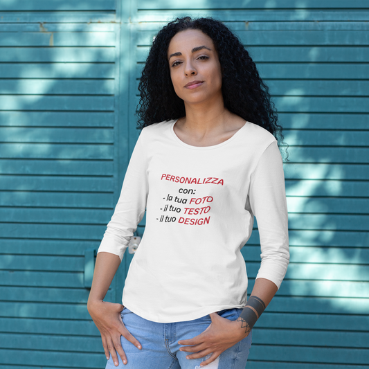 T-shirt Donna a Maniche Lunghe Personalizzabile