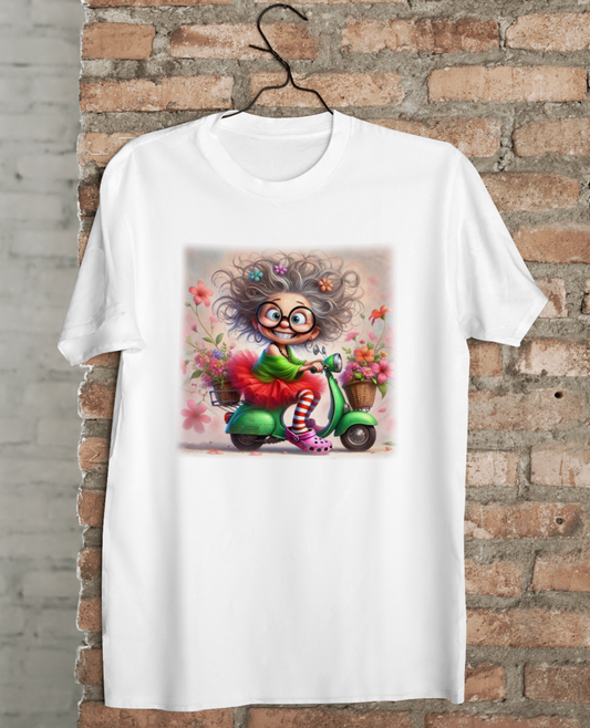 T-shirt Maglietta Iolanda sulla Vespa