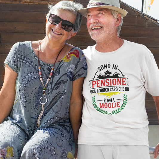 T-shirt Maglietta Pensionati Capo Moglie